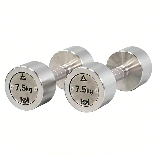 Stainless Steel Rotating Logo Dumbbells