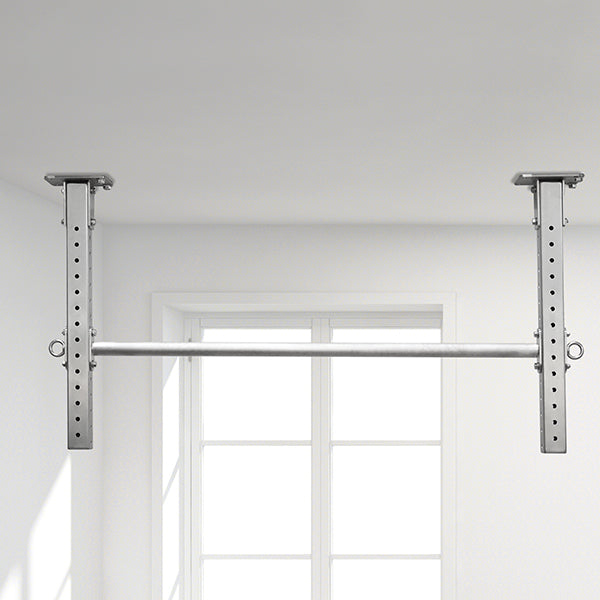 Stainless Steel Ceiling Mounted Pull Up Bar – Heavy Duty Overhead Chin-Up Bar for Home Gym Strength Training