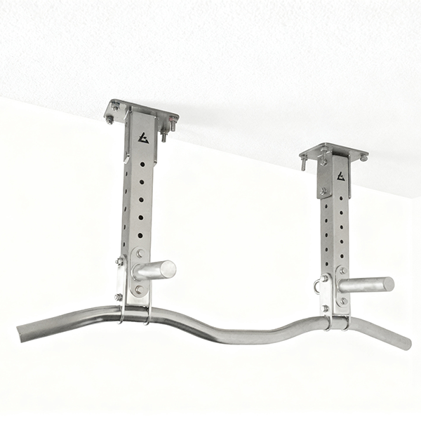 Stainless Steel Ceiling-Mounted Multi-Grip Curved Pull-Up Bar | Heavy Duty Home Gym Chin-Up Bar