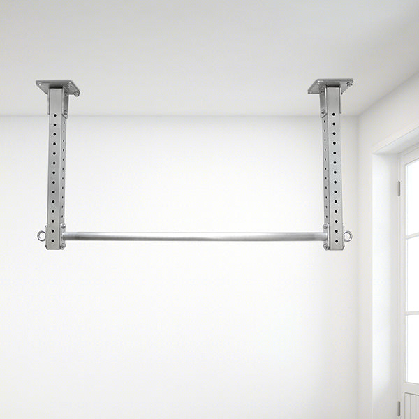 Stainless Steel Ceiling Mounted Pull Up Bar – Heavy Duty Overhead Chin-Up Bar for Home Gym Strength Training