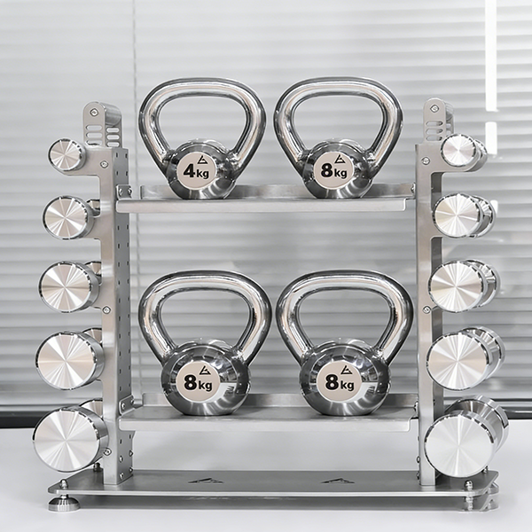 Premium Stainless Steel Adjustable Dumbbell Rack – Multi-Function Gym Storage Solution