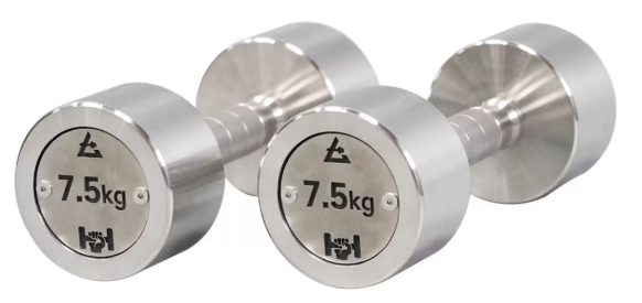 Stainless Steel Rotating Logo Dumbbells