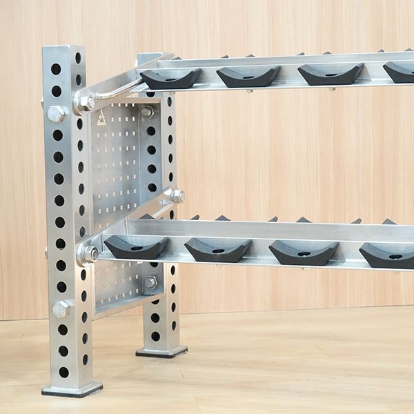 Stainless Steel Adjustable Dumbbell Rack Multi-Level Storage Stand for Home Gym