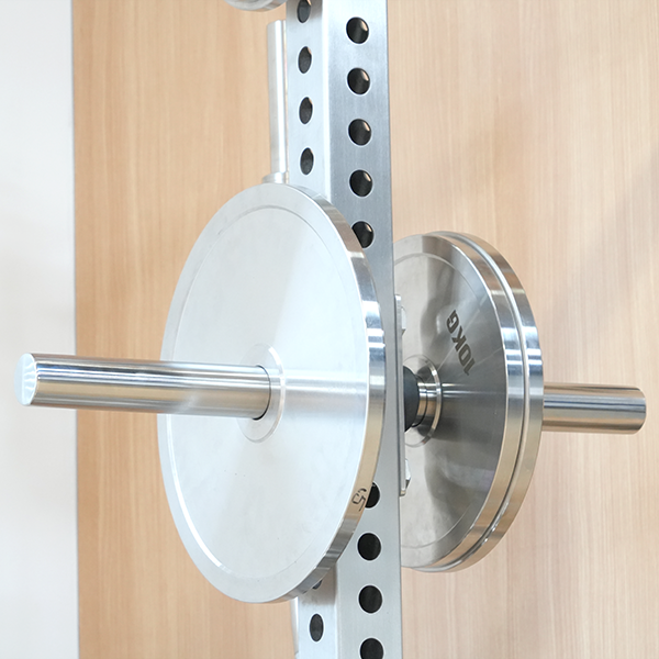 Stainless Steel Mobile Weight Plate & Barbell Storage Rack with Wheels Heavy-Duty Organizer