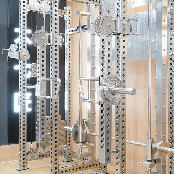 Stainless Steel Squat Rack with Hip Thrust Attachment Multi-Functional Glute Training Station