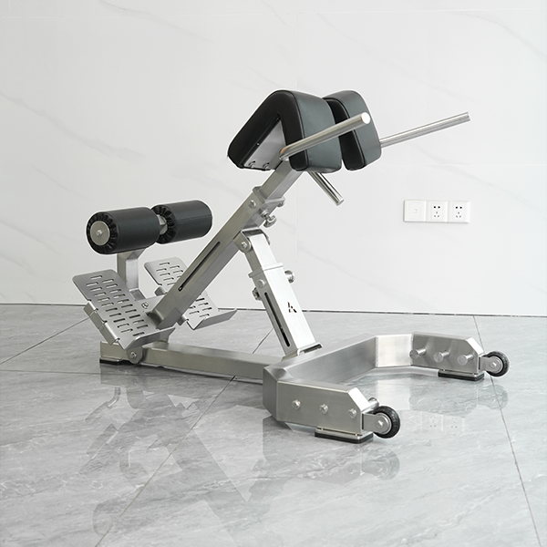 Stainless Steel Roman Chair Hyperextension Bench – Adjustable Back Extension Machine for Core & Lower Back Training