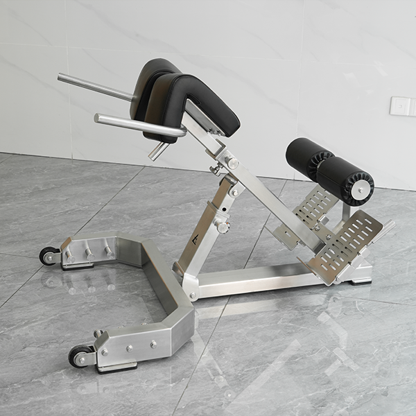 Stainless Steel Roman Chair Hyperextension Bench – Adjustable Back Extension Machine for Core & Lower Back Training