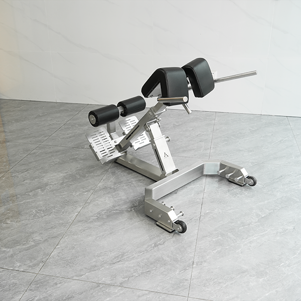 Stainless Steel Roman Chair Hyperextension Bench – Adjustable Back Extension Machine for Core & Lower Back Training
