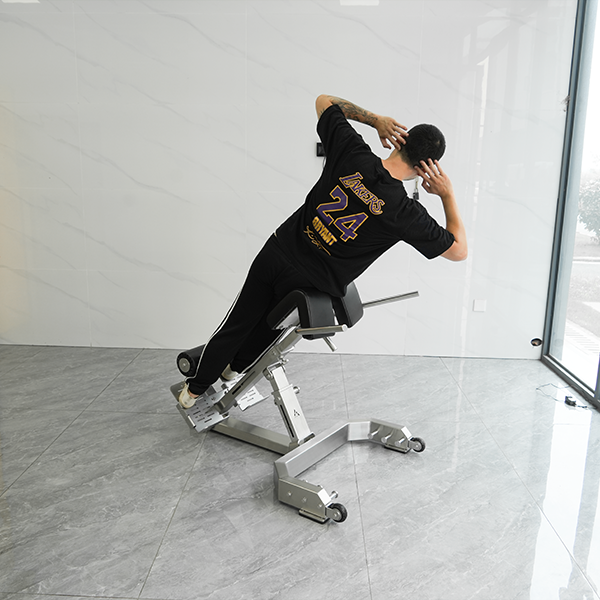 Stainless Steel Roman Chair Hyperextension Bench – Adjustable Back Extension Machine for Core & Lower Back Training