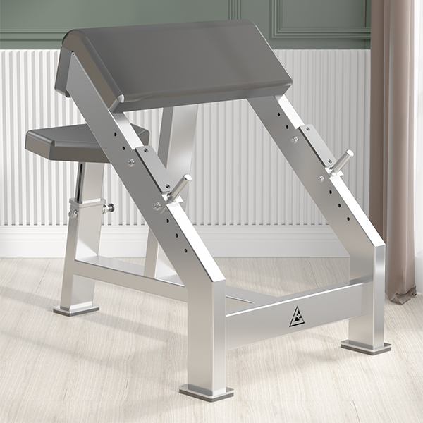Stainless Steel Preacher Curl Bench – Commercial Biceps Training Chair for Arm Workout