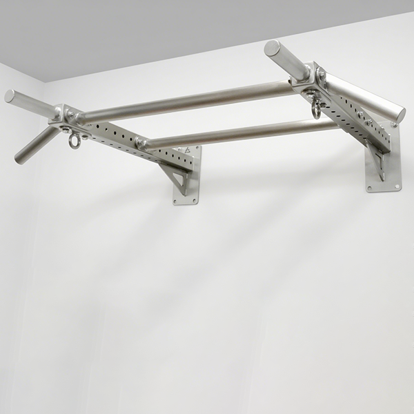 Stainless Steel Wall Mounted Pull Up Bar – Multi-Grip Adjustable Chin-Up Bar for Home Gym Strength Training