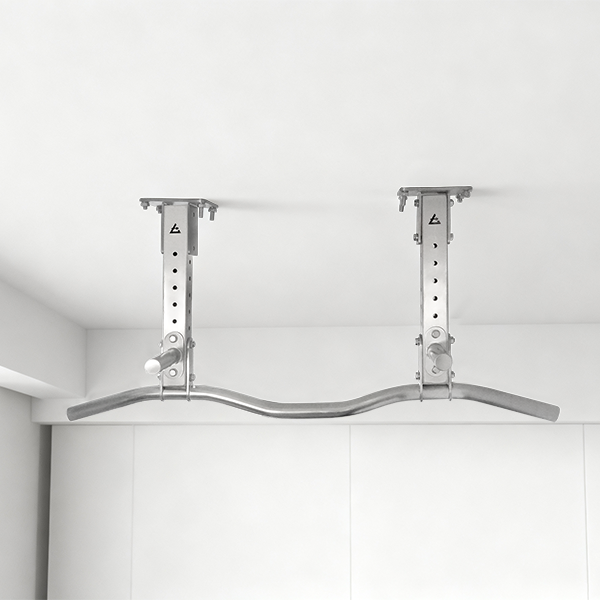 Stainless Steel Ceiling-Mounted Multi-Grip Curved Pull-Up Bar | Heavy Duty Home Gym Chin-Up Bar