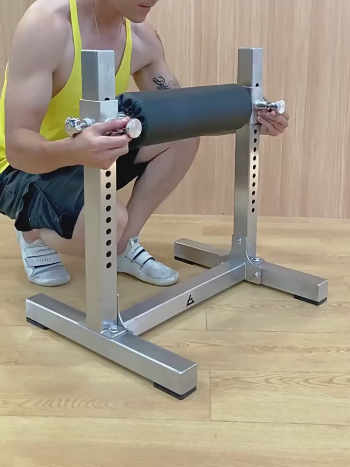 Stainless Steel Bulgarian Split Squat Stand – Adjustable Single Leg Squat Bench for Home Gym Strength Training